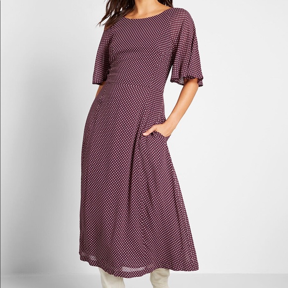 Modcloth Dresses & Skirts - NWT Emily and Fin Susanna Polka Dot Midi Dress